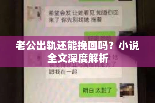 老公出轨还能挽回吗？小说全文深度解析