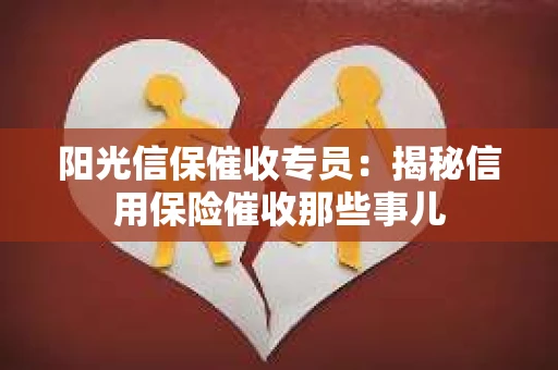 阳光信保催收专员：揭秘信用保险催收那些事儿