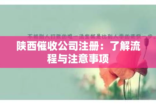 陕西催收公司注册：了解流程与注意事项