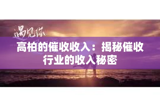 高柏的催收收入：揭秘催收行业的收入秘密