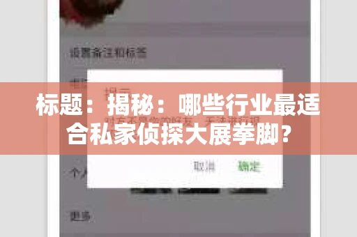 标题：揭秘：哪些行业最适合私家侦探大展拳脚？
